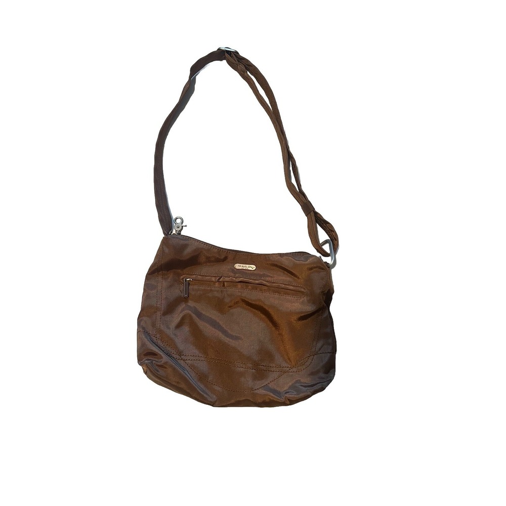 TRAVELON Brown Crossbody Anti-theft Messenger Adjustable Strap Hand bag Purse